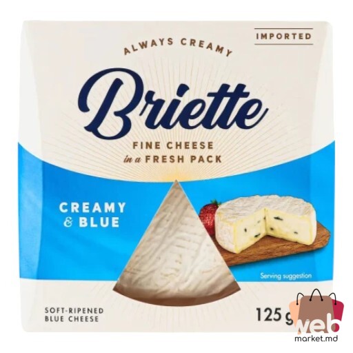 Cașcaval creamy /blue 31% 125g BRIETTE
