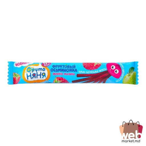 Bucăți de fructe caracatiță măr /zmeură 16g FRUTONEANEA