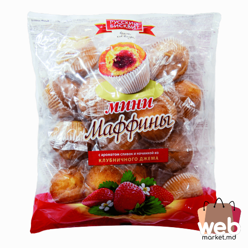 Checuri mini căpșună 465g RUSSKI BISKVIT