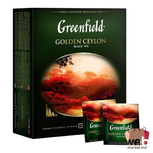 Ceai negru Golden Ceylon 100pac. x2g GREENFIELD