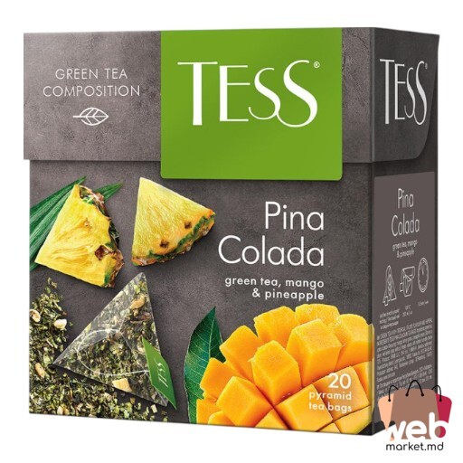 Ceai verde aromatizat Pina Colada 20pac. x1.8g TESS