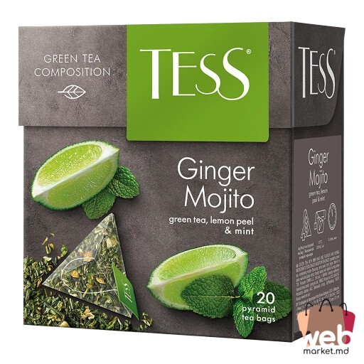 Ceai verde cu fructe ginger/ mojito 20pac. x1.8g TESS