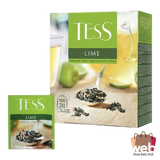 Ceai verde aromatizat lime 100pac. x2g TESS