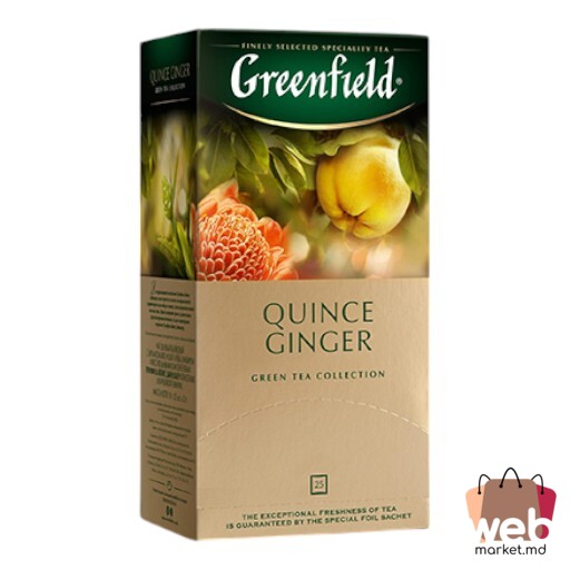 Ceai verde aromatizat Quince Ginger 25pac. x2g GREENFIELD