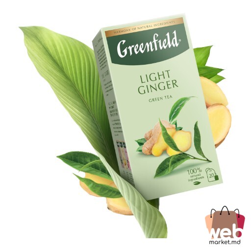 Ceai verde aromatizat Light Ginger 20pac. x1.7g GREENFIELD
