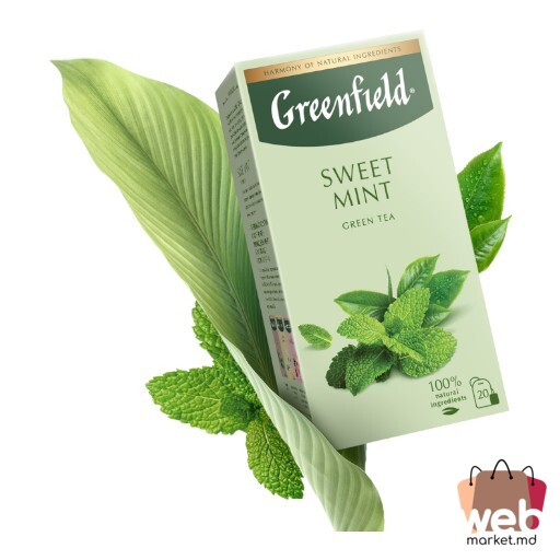 Ceai verde aromatizat Sweet Mint 20pac. x1.7g GREENFIELD