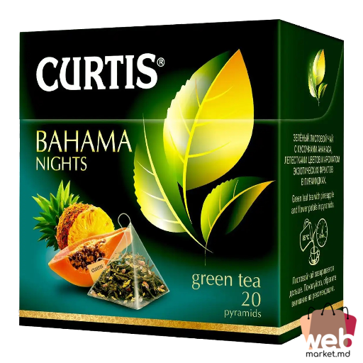 Ceai verde cu fructe Bahama Nights 20pac. CURTIS