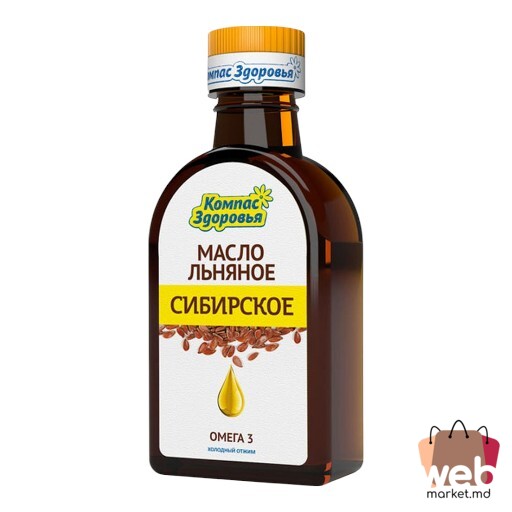 Ulei din in Sibirskoe 200ml KOMPAS ZDOROVIA