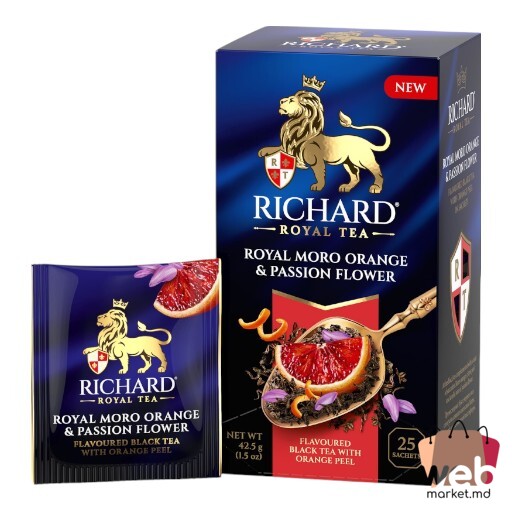 Ceai negru cu fructe Royal portocală amăruie /floarea pasiunii 25pac. x1.7g RICHARD