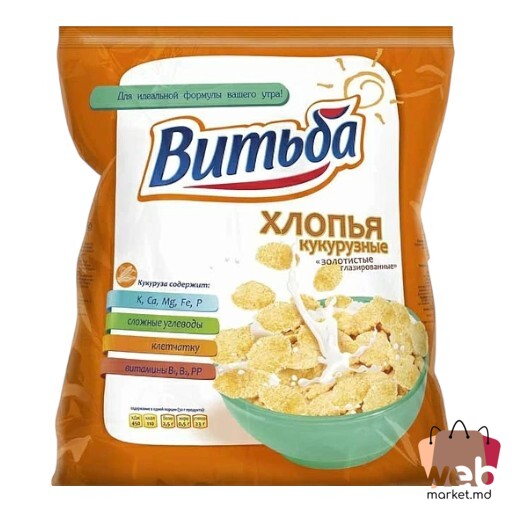 Fulgi de porumb Zolotistîe glazurați 330g VITIBA