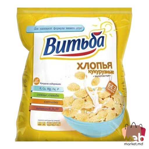 Fulgi de porumb Zolotistîe fără zahăr 330g VITIBA