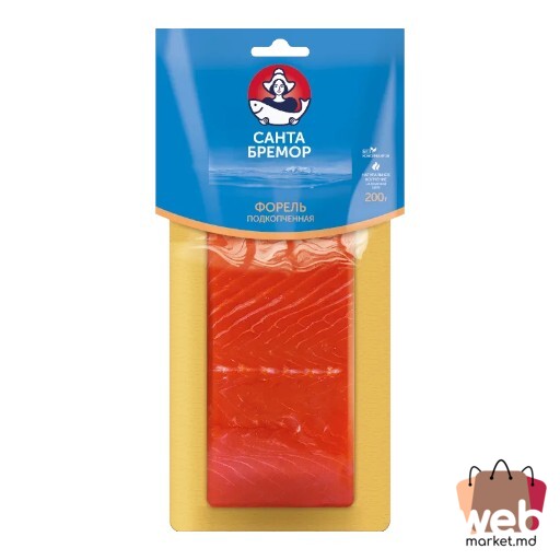 Pește afumat păstrăv file ușor 200g SANTA BREMOR