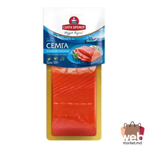 Pește sărat somon file ușor bucăți 200g SANTA BREMOR