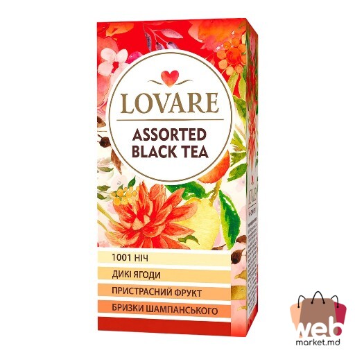 Ceai negru Black Assorti 24pac. x2g LOVARE