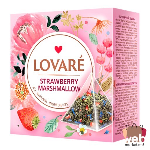 Ceai verde cu fructe căpșună /marshmallow 15pac. x2g LOVARE