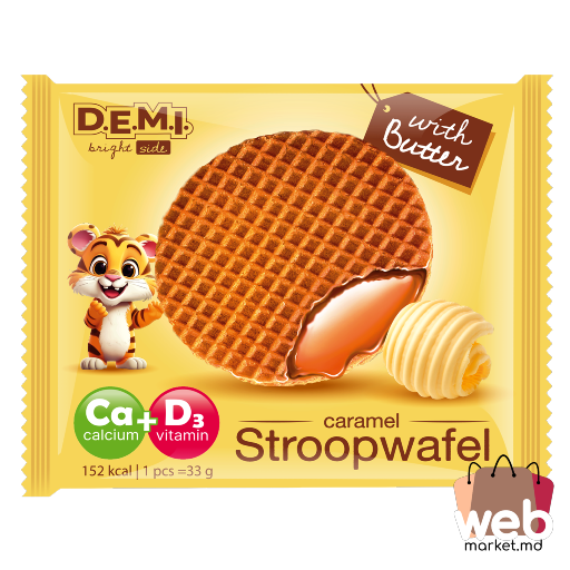 Gofre cu sirop caramel /unt Stroopwafel 33g DEMI