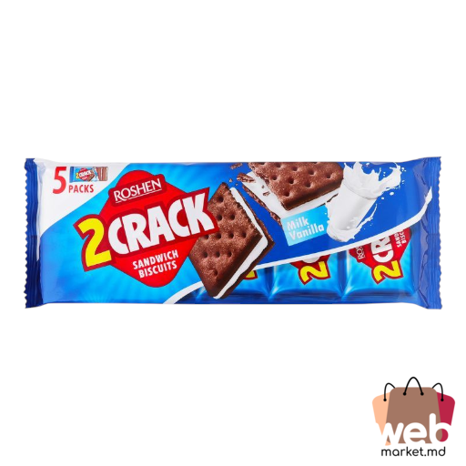 Biscuiți cu umplutură de lapte /vanilie 2 CRACK 190g ROSHEN