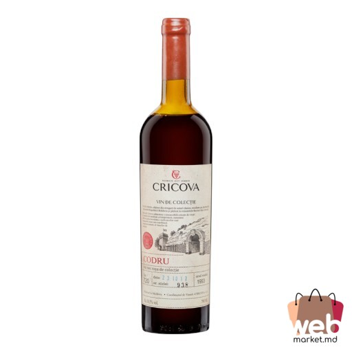 Vin roșu sec Codru 1993 Colecție 12% 750ml CRICOVA