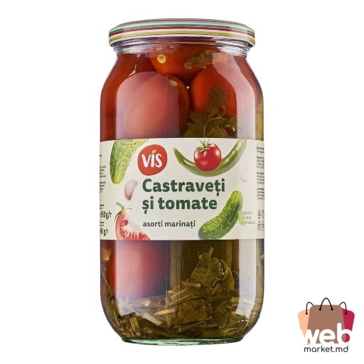 Roșii /castraveți marinați Asorti 1.45l /725g VIS