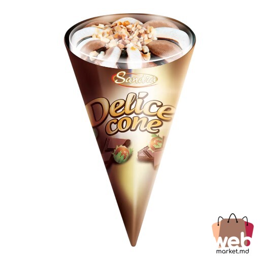 Înghețată vanilie/ ciocolată Delice cone 200ml SANDRA