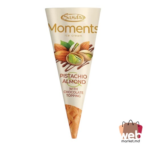 Înghețată Moments cone fistic /migdale 200g SANDRA