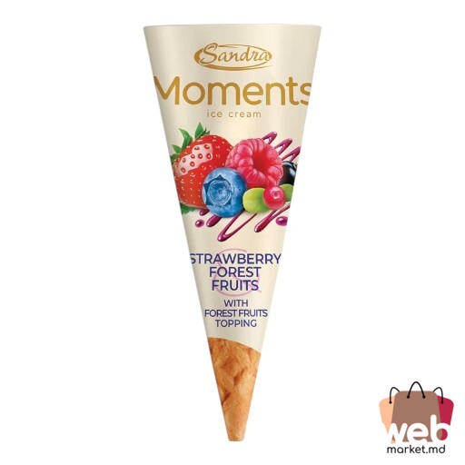 Înghețată Moments cone căpșună /fructe de pădure 200g SANDRA