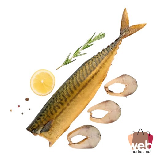 Pește afumat macrou fără cap în vid 350g SLAVENA LUX