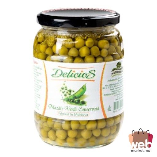 Mazăre conservată 720ml /442g DELICIOS