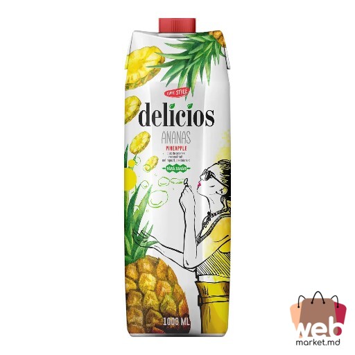 Suc ananas fără zahăr 1L DELICIOS