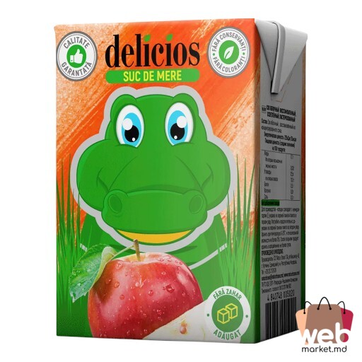 Suc mere fără zahăr 200ml DELICIOS