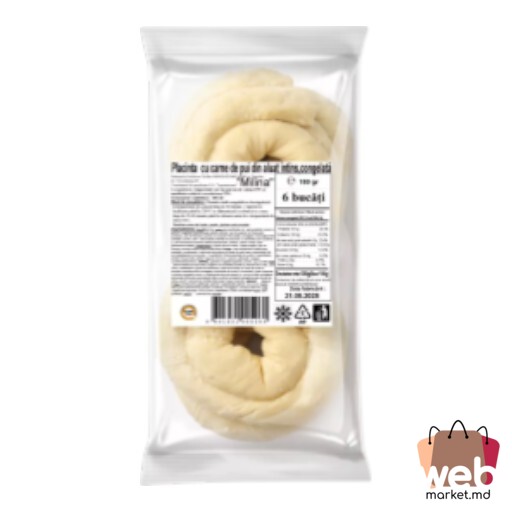 Plăcintă congelată cu carne de pui 6 bucăți x180g MILINA