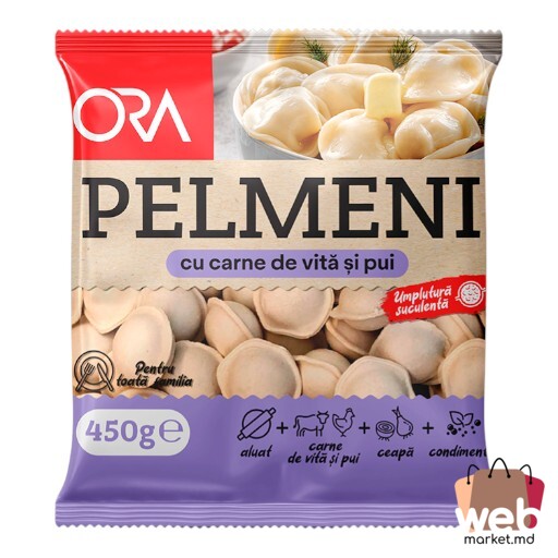 Pelmeni congelați cu carne de vită /pui 450g ORA