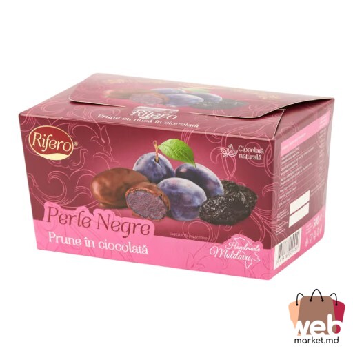 Prune în ciocolată Perle Negre 500g RIFERO