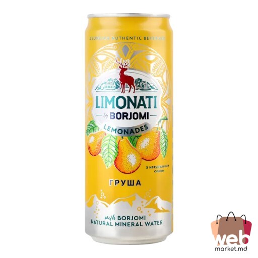 Băutură răcoritoare carbogazoasă Limonati pară 330ml BORJOMI