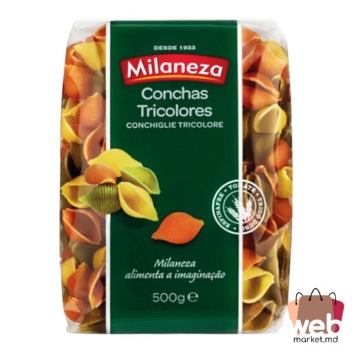 Paste făinoase Conchiglie Tricolore 500g MILANEZA