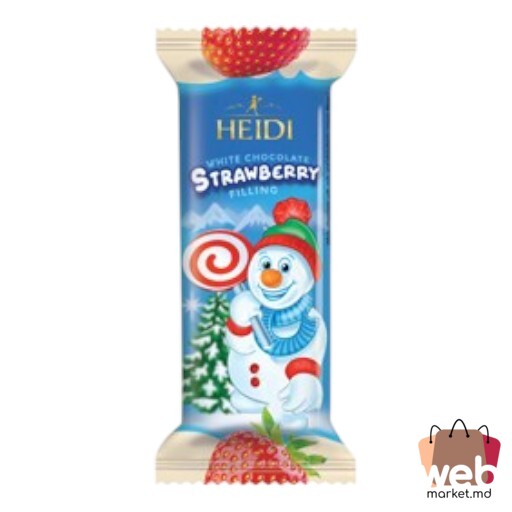 Ciocolată albă cu căpșuni Om de Zăpadă 45g HEIDI