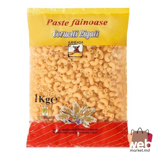 Paste făinoase Cornete rigate 1kg BĂNEASA