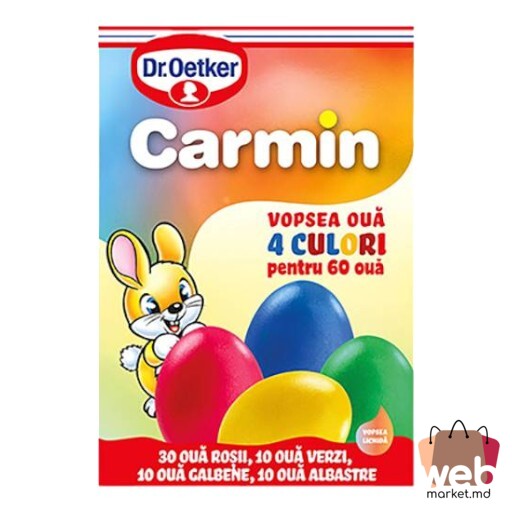Vopsea ouă Carmin 4 Culori 60 ouă 20ml DR.OETKER