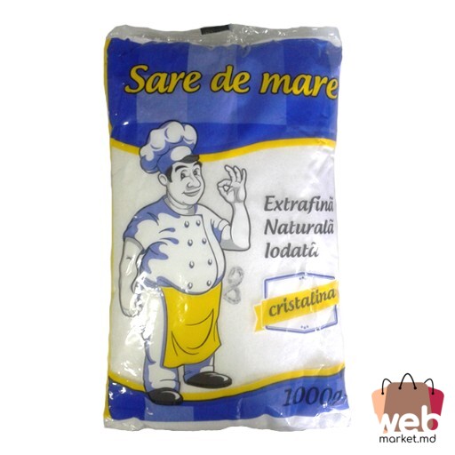 Sare de mare iodată extrafină 1kg CRISTALINA