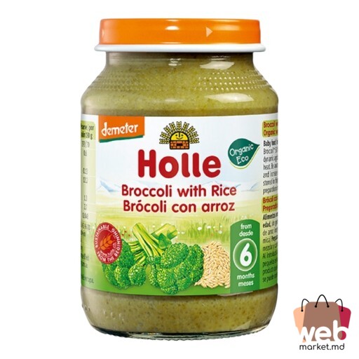 Piure broccoli /orez (4+ luni)  90g HOLLE