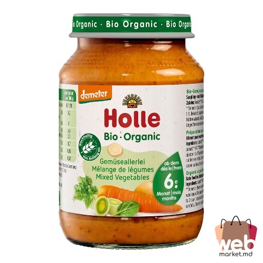 Piure amestec de legume (6+ luni) 190g HOLLE