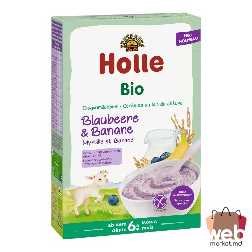 Terci cu lapte de capră orez/afine/banană (6+ luni) 200g HOLLE