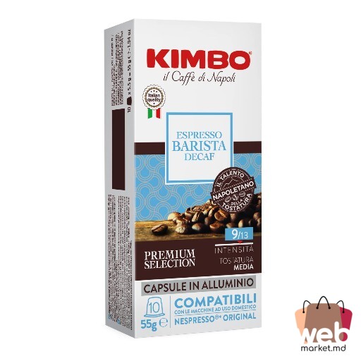Cafea capsule Espresso Decaf Aluminiu 10caps. x5.5g KIMBO