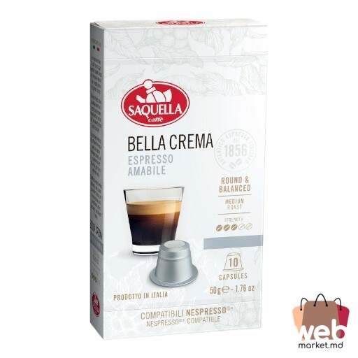 Cafea capsule Bellacream 30caps. x5g SAQUELLA