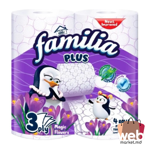 Hârtie igienica 3str 4 role FAMILIA