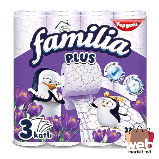 Hârtie igienică Flowers 3str. 32 role FAMILIA