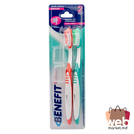 Perie de dinți Mixed Colours Medium 2buc. BENEFIT