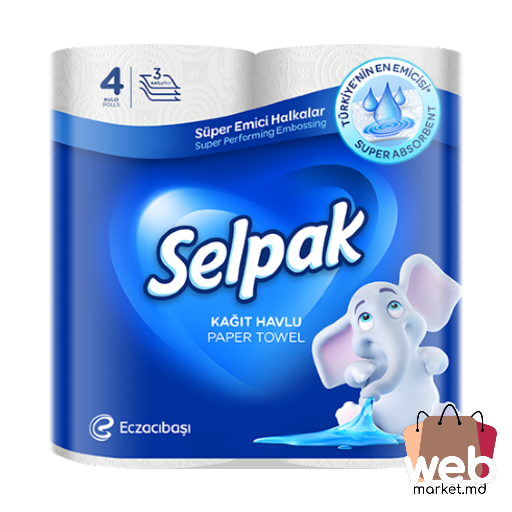 Prosoape de bucătărie 3str. 4 role SELPAK