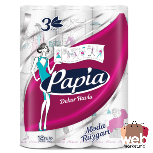 Prosop de hârtie Decor Havlu 12role PAPIA