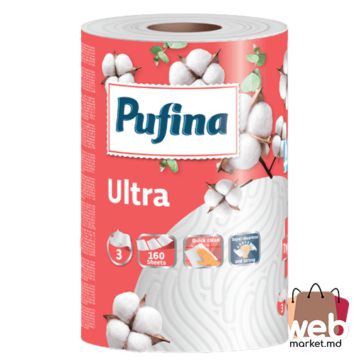 Prosop hârtie Ultra 3 straturi 1buc PUFINA